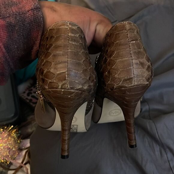 MICHAEL KORS Dawson suede & snakeskin leather BOOTIES/boots/shoes/heels 9M - Picture 6 of 8